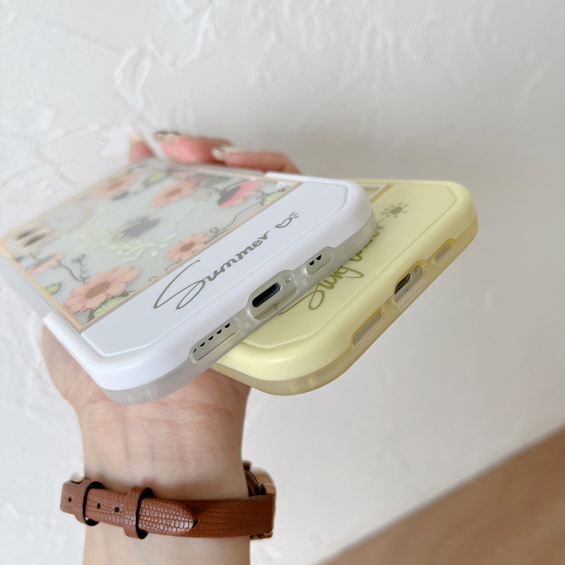 Casing iPhone 11 12 13 Pro MAX X XR XS MAX 7 8 Plus Motif Bunga Matahari Tahan Jatuh