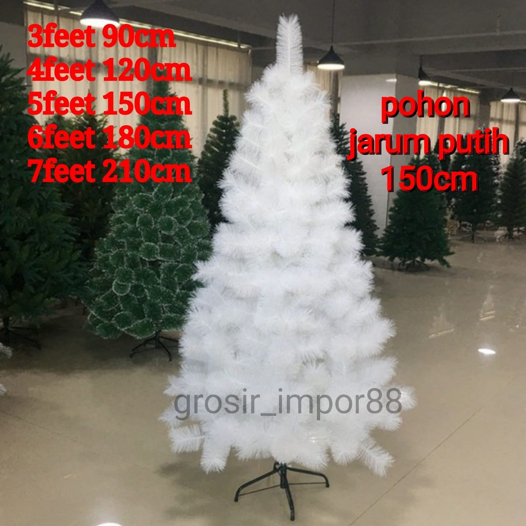 Pohon Natal 150CM 5F Jarum Emas/Jarum Salju/Jarum BIASA/Merah/Putih/Emas