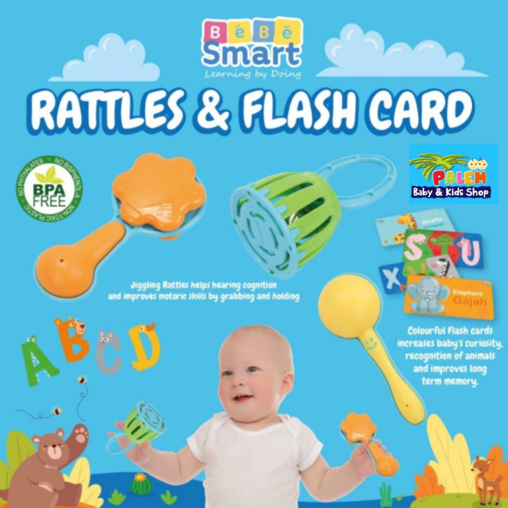 bebe smart - rattles &amp; flash card/ mainan anak 0m+