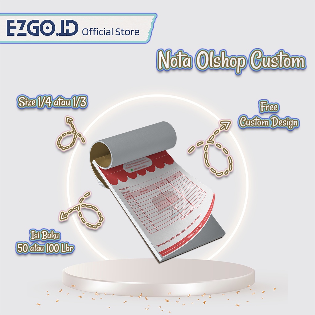 Jual Nota Custom Cetak Buku Nota Kwitansi Toko Online Shop Olshop 14 16 13 12 Folio 4227