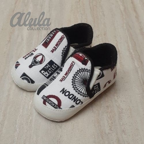 Sepatu bayi slip on motif london baby shoes prewalker sepatu bayi belum bisa jalan