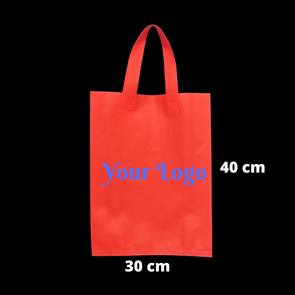 

Tas Spunbond Goodie Bag Handle Tali 30x40x8cm Sablon 1 Sisi 1 Warna