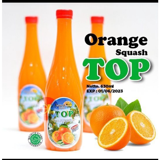 SIRUP TOP ORANGE SQUASH 630ML RASA JERUK - BOTOL PLASTIK EXP MASI LAMA EX 2023