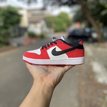 Sepatu Sneakers Cowok Laki nikee Sb Dunk Anak Kids Low Chicago Merah Hitam Premium Quality