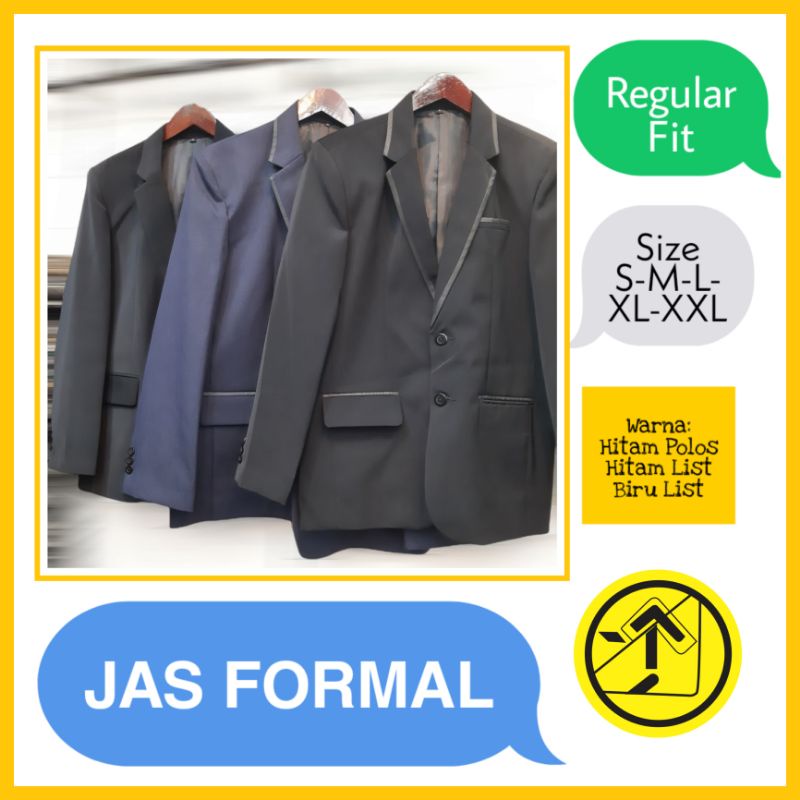 JAS FORMAL REGULAR FIT, JAS NIKAH, JAS WISUDA, JAS SERAGAM (GRATIS TAS &amp; HANGER) | Seragam / Pesantren / Pengajian / Hadiah Orang Tua / Guru / Majlis Taqlim / Nikah / Wisuda anak / Blazer Formal by~ Black Pino