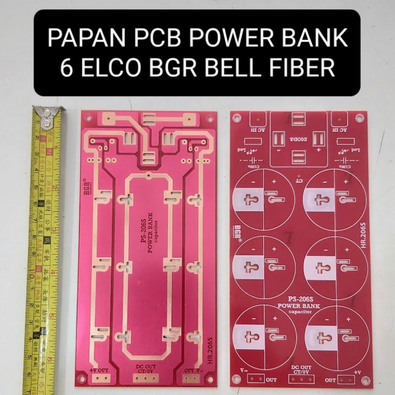 Papan PCB 6 Elco Elko PSU CAPACITOR POWERBANK BGR BELL