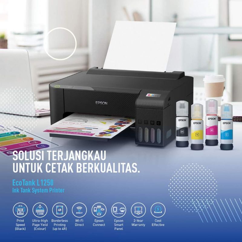 Epson EcoTank L1250 A4 Wi-Fi Ink Tank Printer 100% GARANSI RESMI