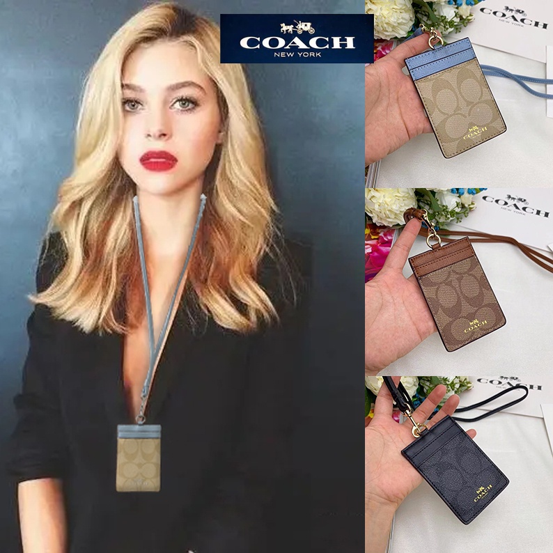 Jual Asli Coach Lanyard Name Tag ID Card Holder Kartu Kerja Klasik