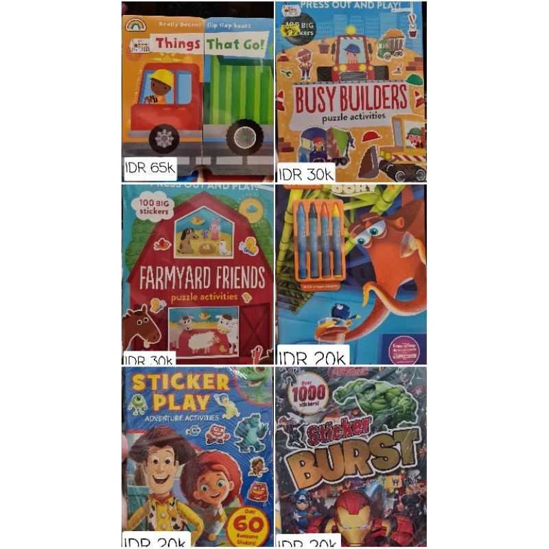 Activity book buku aktivitas sticker stiker anak murah