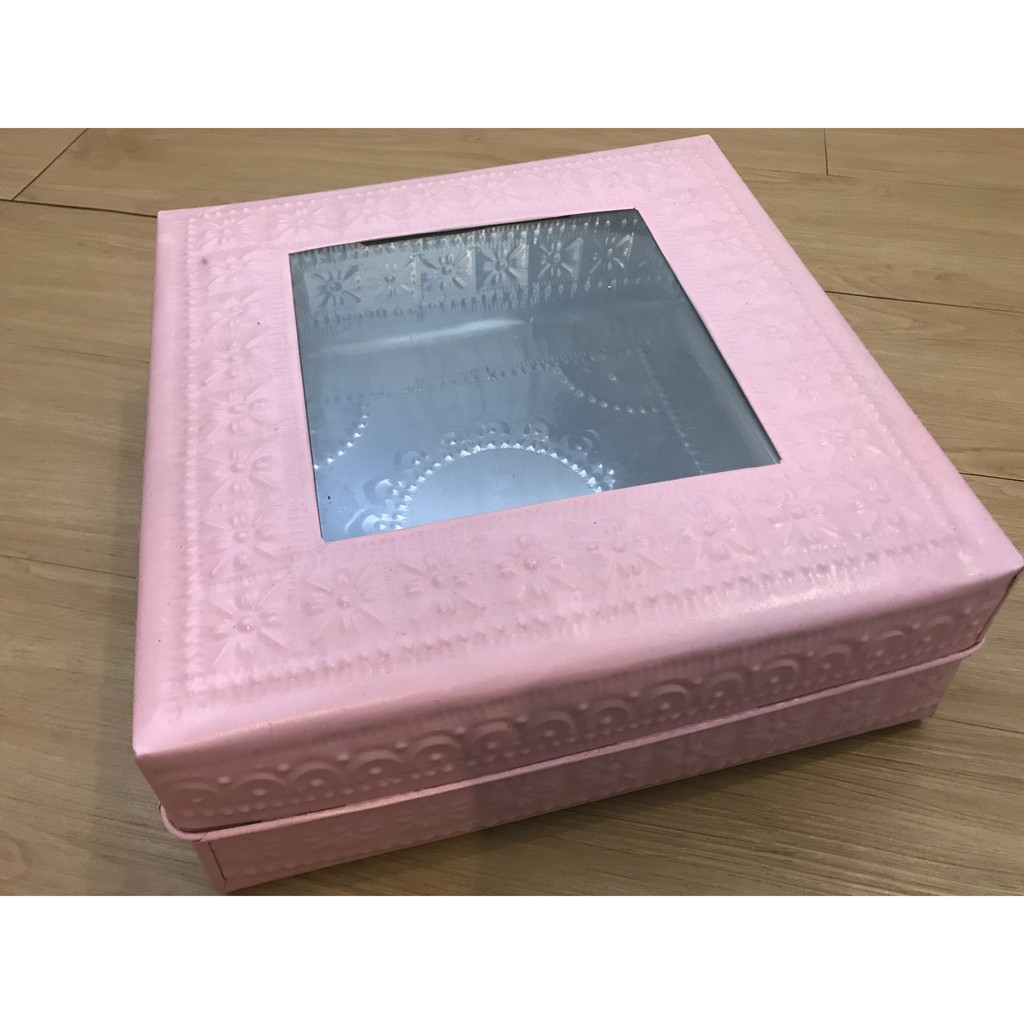 Kotak Box Seserahan Hantaran Hampers Parcel Warna Pink Bahan Logam Ukuran 30x30 35x35 50x50