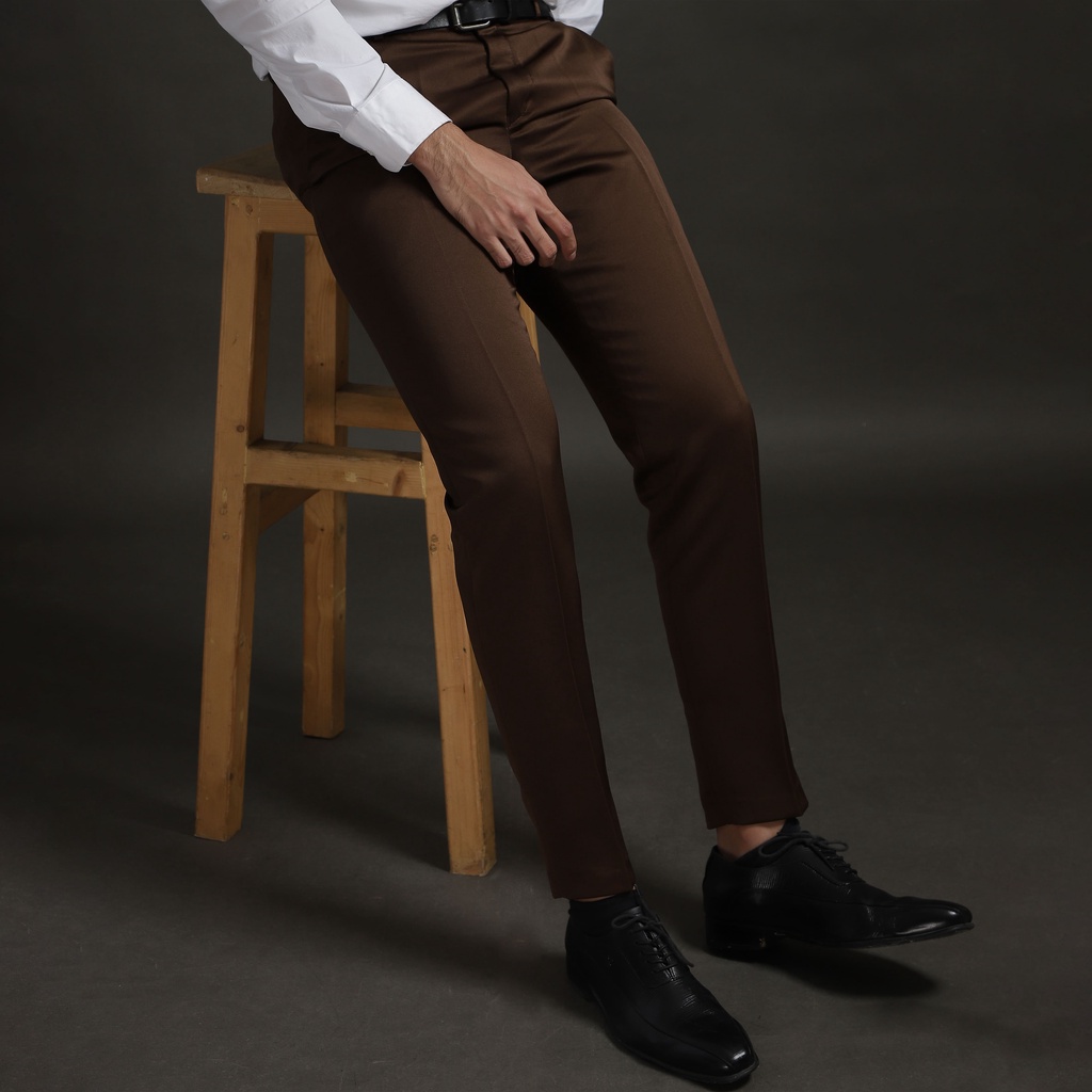GOLDY - Celana Formal Pria - Peaky Series Coklat