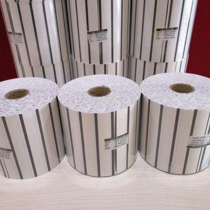 

LABEL BARCODE 32 X 18 (3 LINE) KERTAS STICKER LABEL SEMICOATED 32x18