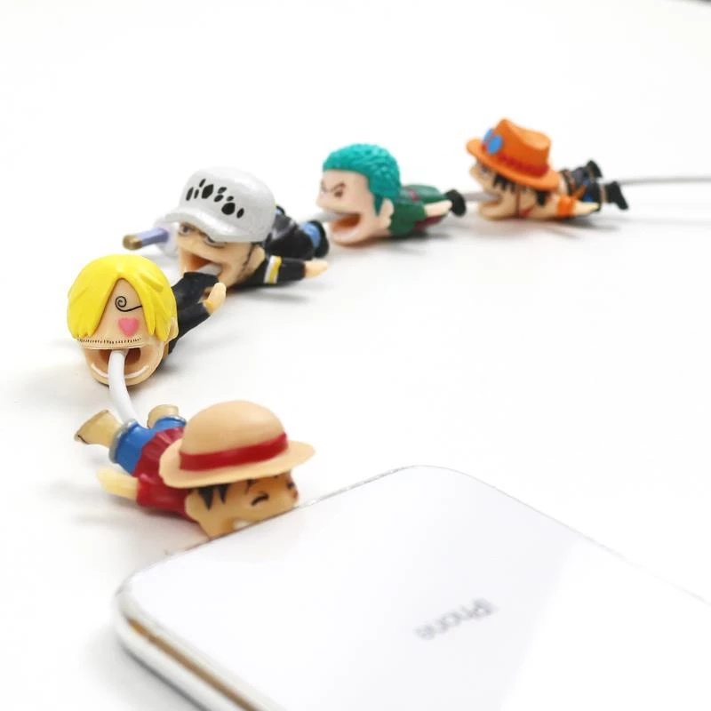 One PIECE Pelindung Kabel Data / Charger Model Gigit Motif Luffy