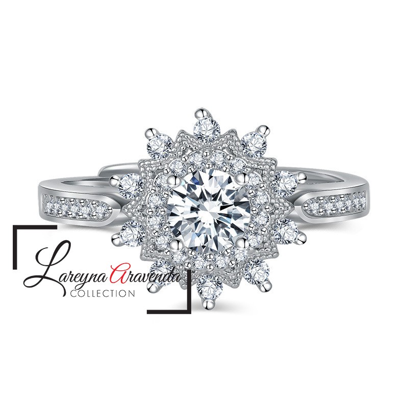 Cincin Wanita Model Snowflake Diamond Crystal Zirconia CC002