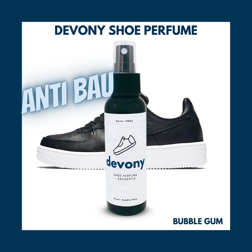 Pewangi Sepatu DEVONY Anti Bacterial Deodorant Shoe Care Wangi Bubble Gum isi Botol kemasan 100ml