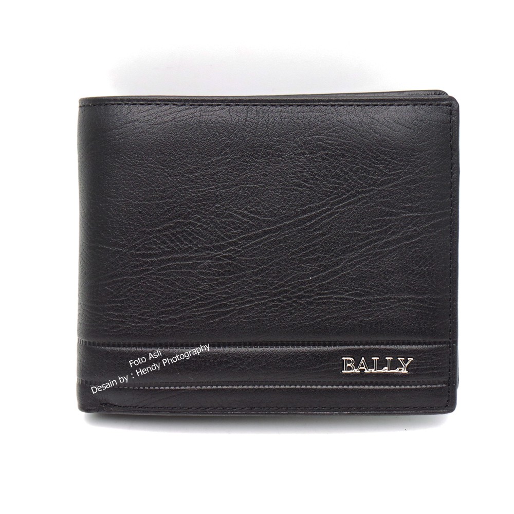 Dompet tidur pria kulit asli murah terbaik - BALLY SGSR - 12 BLACK