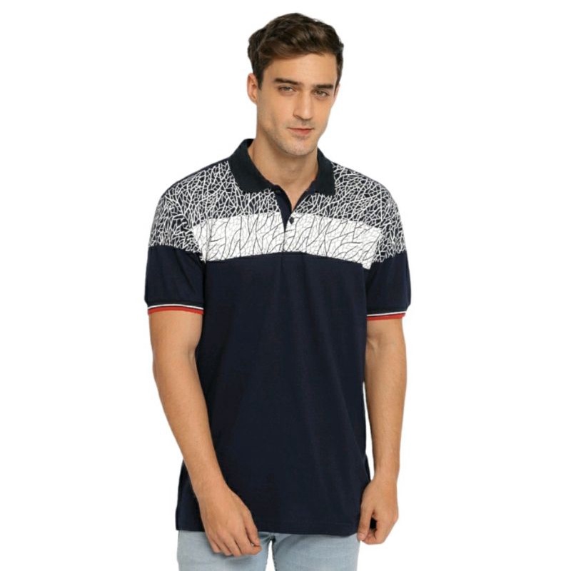 Kaos Polo Pria Poshboy Original Buckeye print poloshirt katun navy