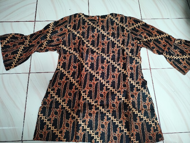 Tey-17 Batik Wanita Asj Sa Hrb026 Kenongo Kemeja Tosca Pendek