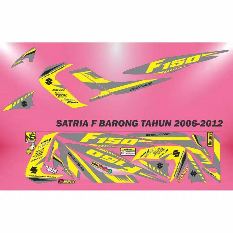 Stiker Motor Striping Motor Variasi Satria Fu Barong Tahun 2006 2012 Motif Grafis 150