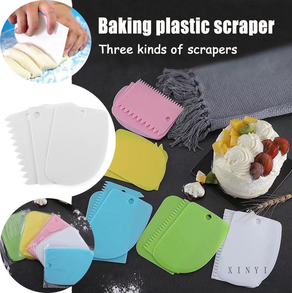 3 Buah / Set Silikon Scraper Kue Pisau Membuat Roti Spatula