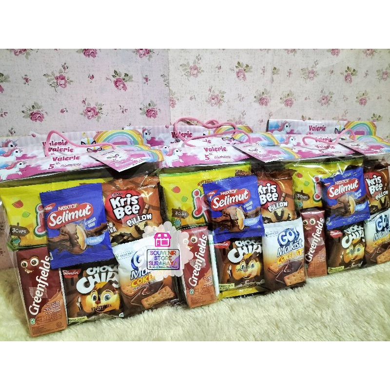 Paket Snack Ultah Anak || Bingkisan Ulang Tahun || Paket Susu Greenfield || Bingkisan Ultah no Chiki | Snack Ultah surabaya