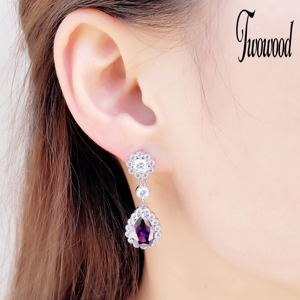 Anting Berlian Imitasi Model Water Drops Chandelier Untuk Wanita