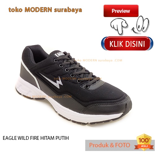 EAGLE WILD FIRE HITAM PUTIH sepatu pria olahraga running sneakers