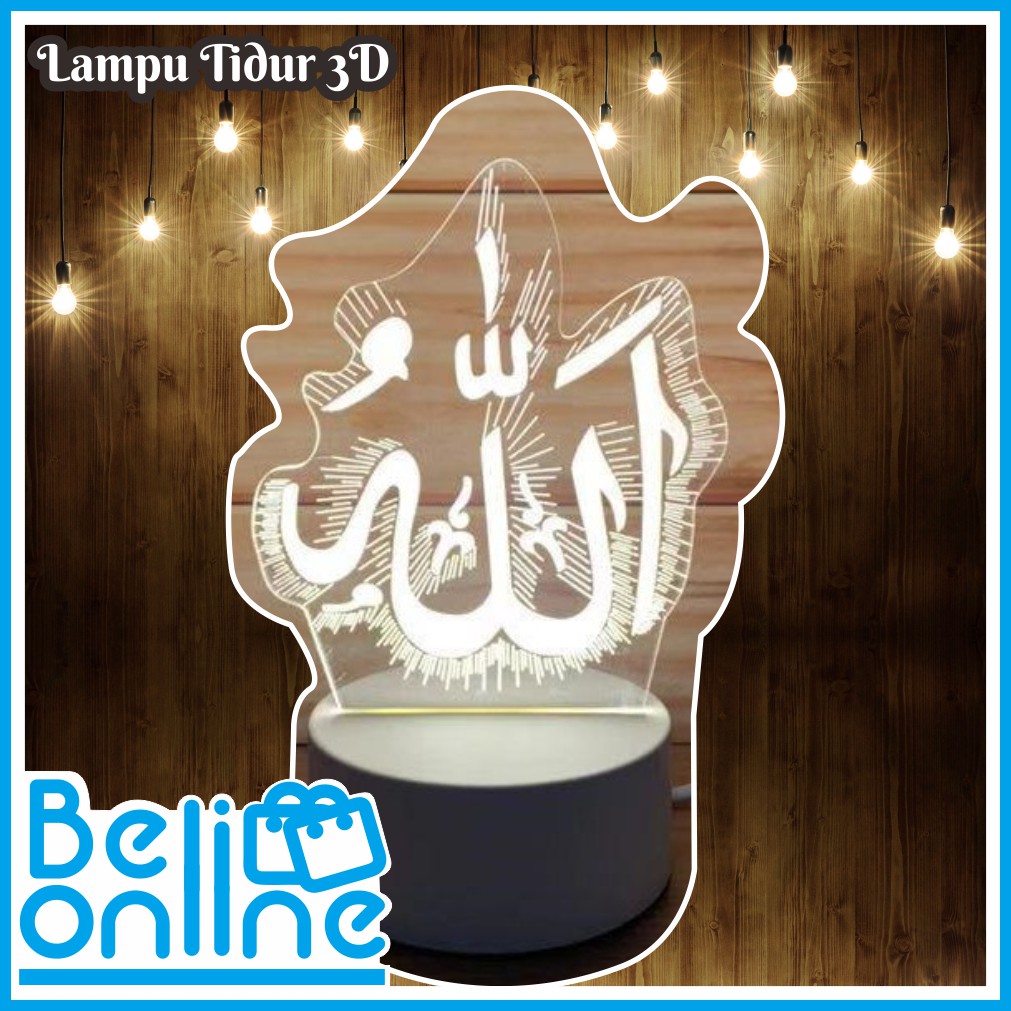 Lampu Tidur 3D Karakter / Lampu Hias Tidur Led / Lampu Dekorasi Lafadz Allah - Boneka - Menara - dll