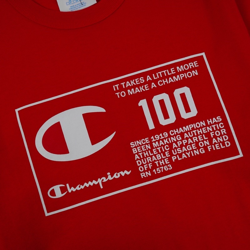 CHMPN Tshirt Heritage Box Logo 100 Red