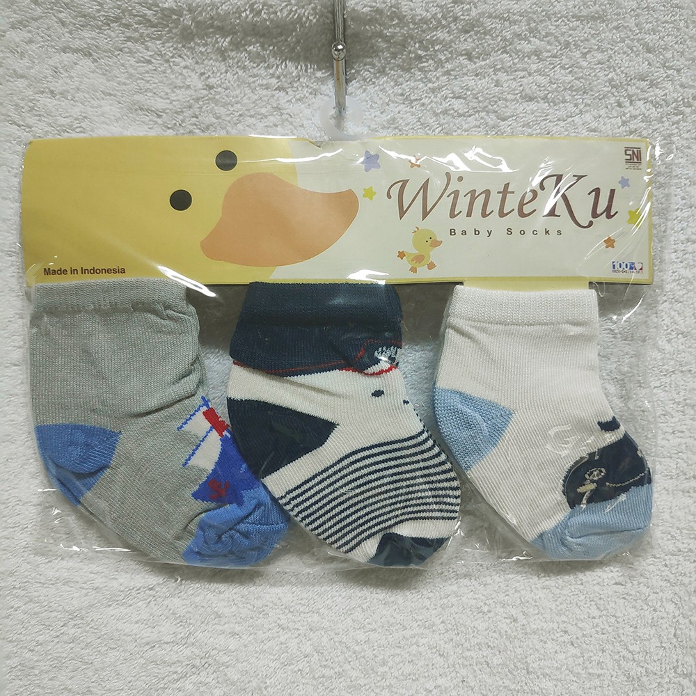 Kaos Kaki WinteKu 3pcs Baby Socks Newborn Variasi Motif