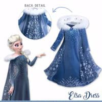 TBI Kostum Frozen 2 Elsa Anna Jubah Bulu Gaun Beku Disney Dress Princess