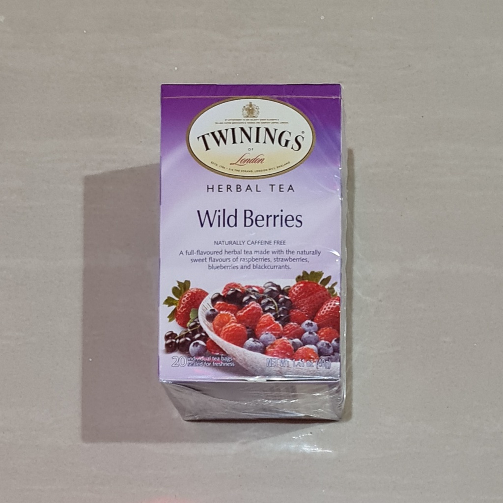 Teh Twinings Wild Berries Herbal Tea Caffeine Free 20 x 2 Gram