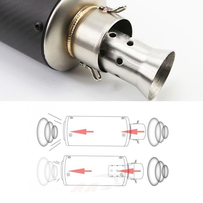 GS8u Espeeder Peredam Knalpot Motor Universal Exhaust Muffler Db Killer Silencer 51 Mm - Es0105 - Silver Or-i