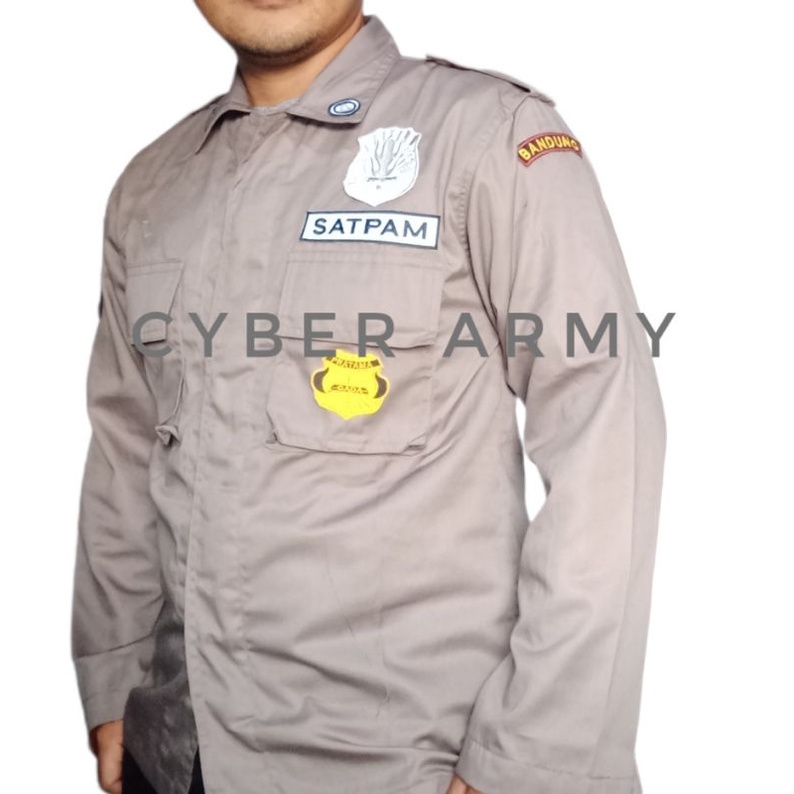 stelan PDL satpam coklat terbaru plus atribut