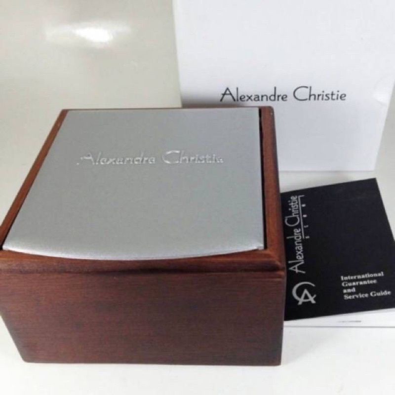 JAM TANGAN WANITA ORI ALEXANDRE CHRISTIE AC 2646 SILVER ROSEGOLD DIAL BLACK