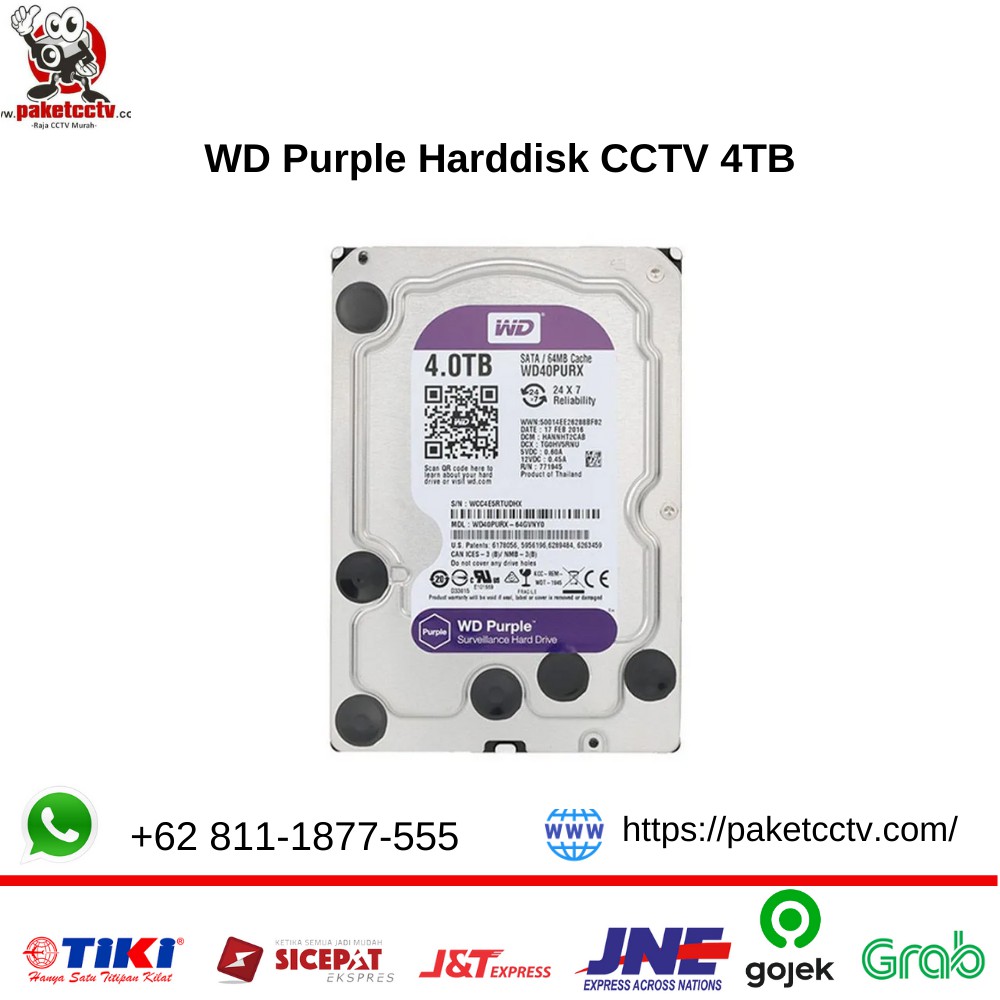Harddisk WD Purple 4 Tera Garansi 2 Tahun
