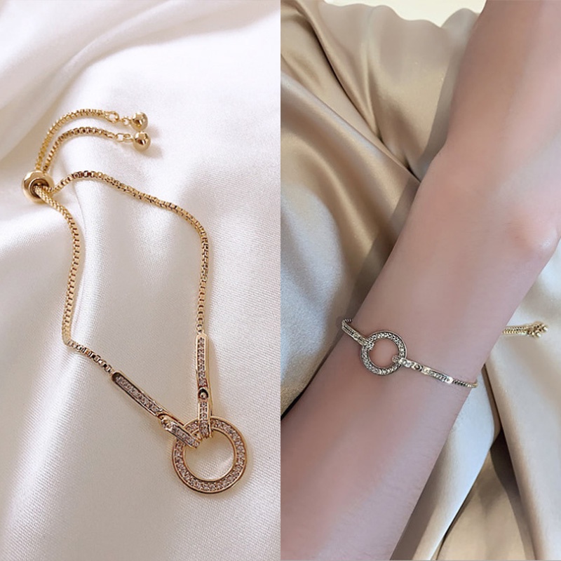 Gelang Bentuk Bulat Adjustable Gaya Korea Untuk Wanita