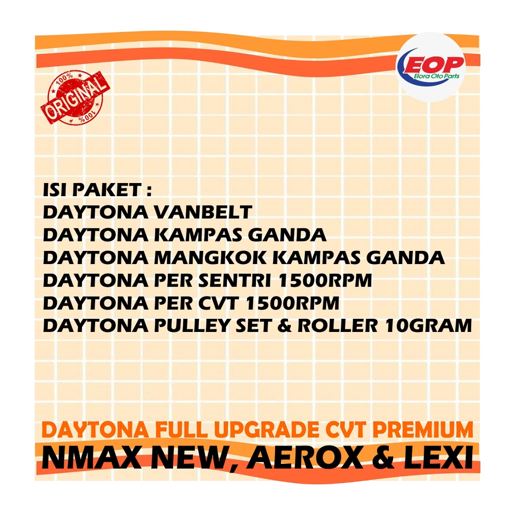 PAKET FULL UPGRADE CVT PREMIUM NMAX NEW AEROX LEXI DAYTONA