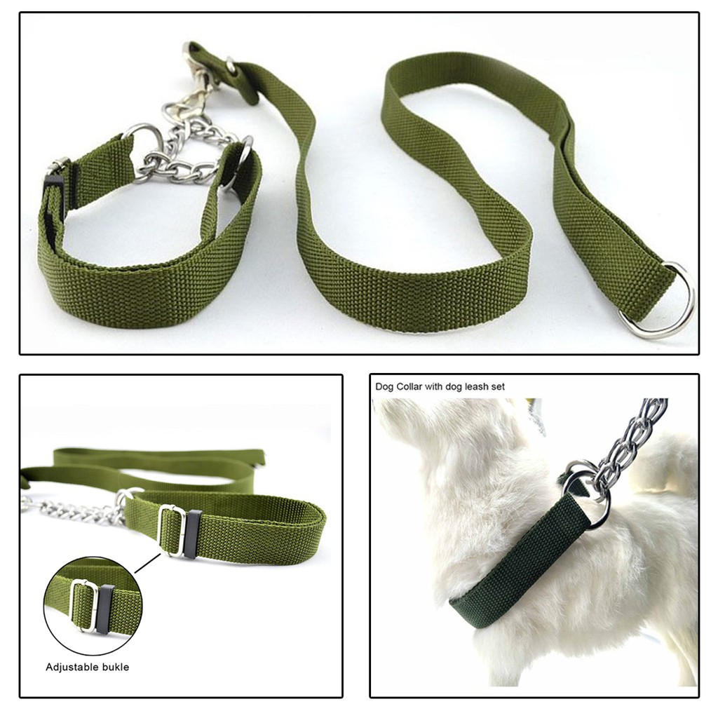 Pet Harness Dog Cat / Tali Rantai Kalung Anjing Kucing - Hijau Army