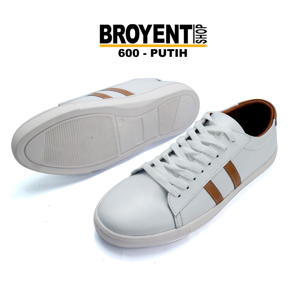 Sepatu Sneakers Casual Kulit putih asli 600