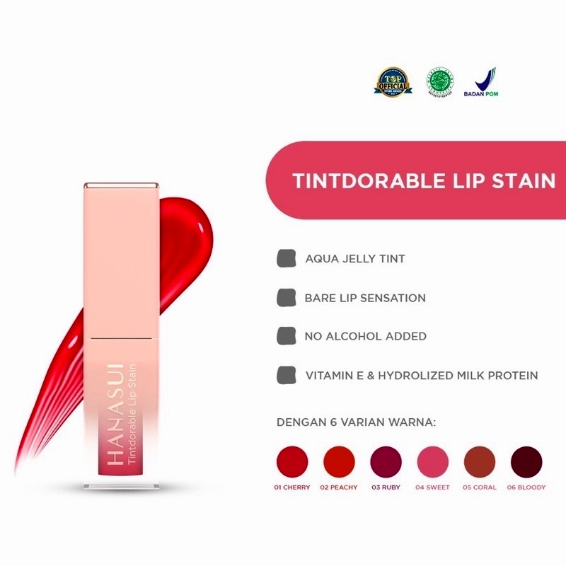 LIP TINT Hanasui Transferproof BPOM | Hanasui Lip Tint