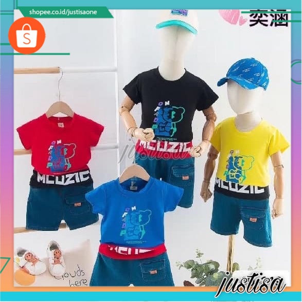 Promo !! Setelan anak import /  setelan mcuzic mofad bear ukuran 10bulan - 2tahun / Setelan baju anak cowok termurah