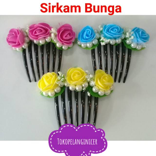 Sirkam Rambut Bunga/Sirkam Sanggul Murah by tokopelanginicer Grosir Aksesoris /Hiasan Rambut Wanita