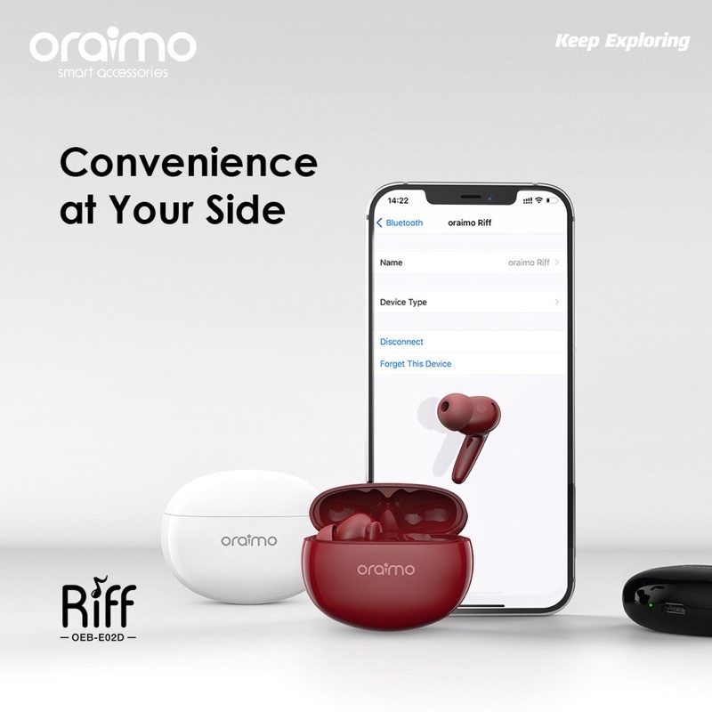 Oraimo OEB-E02D Riff TWS Bluetooth Earphone v5.0 Wireless Handsfree Headset - Garansi 1 Tahun