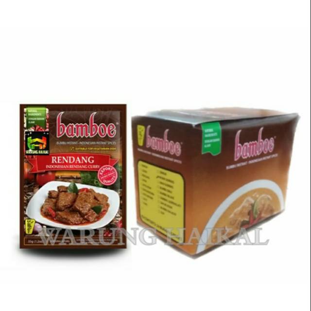 

1BOX (ISI 24pcs) BUMBU RENDANG BAMBOE - BUMBU INSTAN RENDANG - BELI 1BOX LEBIH MURAH DARIPADA ECERAN