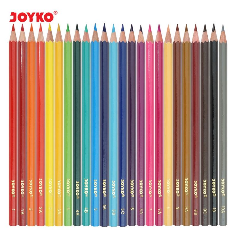 Joyko Pensil Warna joyko panjang Superior Quality Color Pensil isi 24 Hexagonal Grip pensil warna joyko panjang 24 joyko pensil warna isi 12