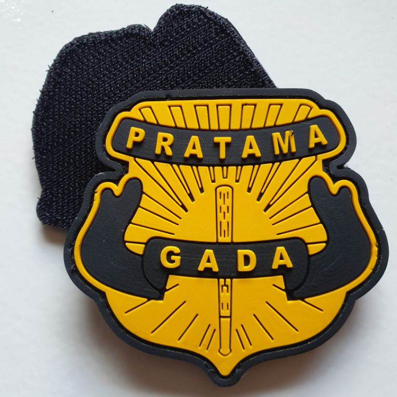 patch rubber logo gada pratama satpam security - rubber patch logo satpam - tempelan emblem karet velcro