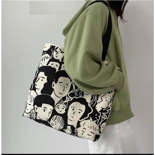 Totebag Kuliah Sekolah Kerja Lucu tote Bag Kece Kekinian Variasi Tote Bag Kpop Aesthetic Totbag Tootbag Kanvas Korean Style Printing