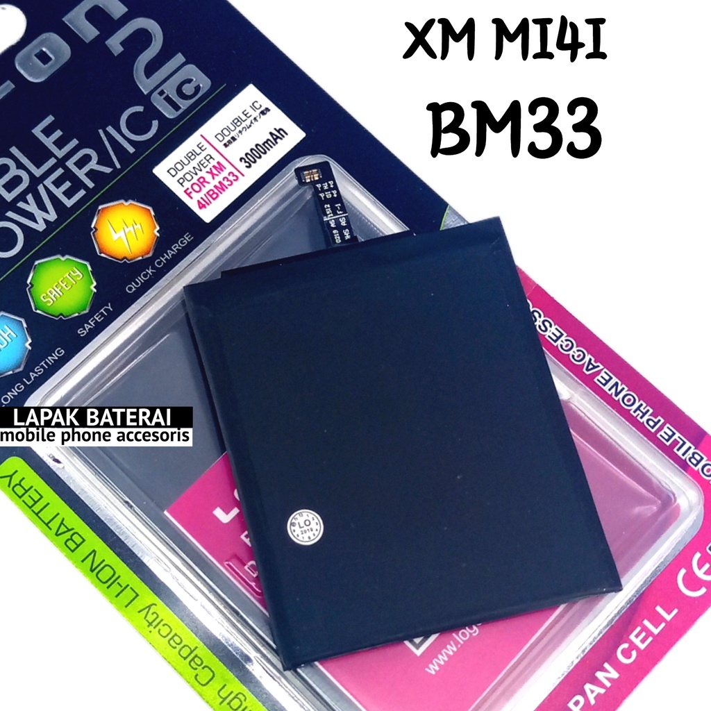 LOG - ON Baterai Xiaomi Mi4i BM33 Double IC Protection Battery Batre