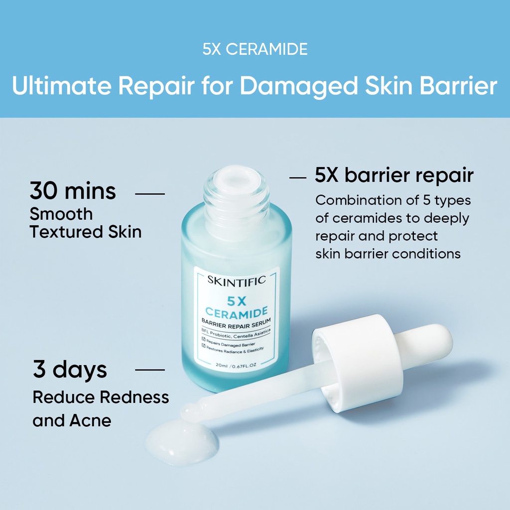 SKINTIFIC - 5X Ceramide Skin Barrier Repair Serum Scientific Power Repairing Essence Facial Skin Serum 20ml